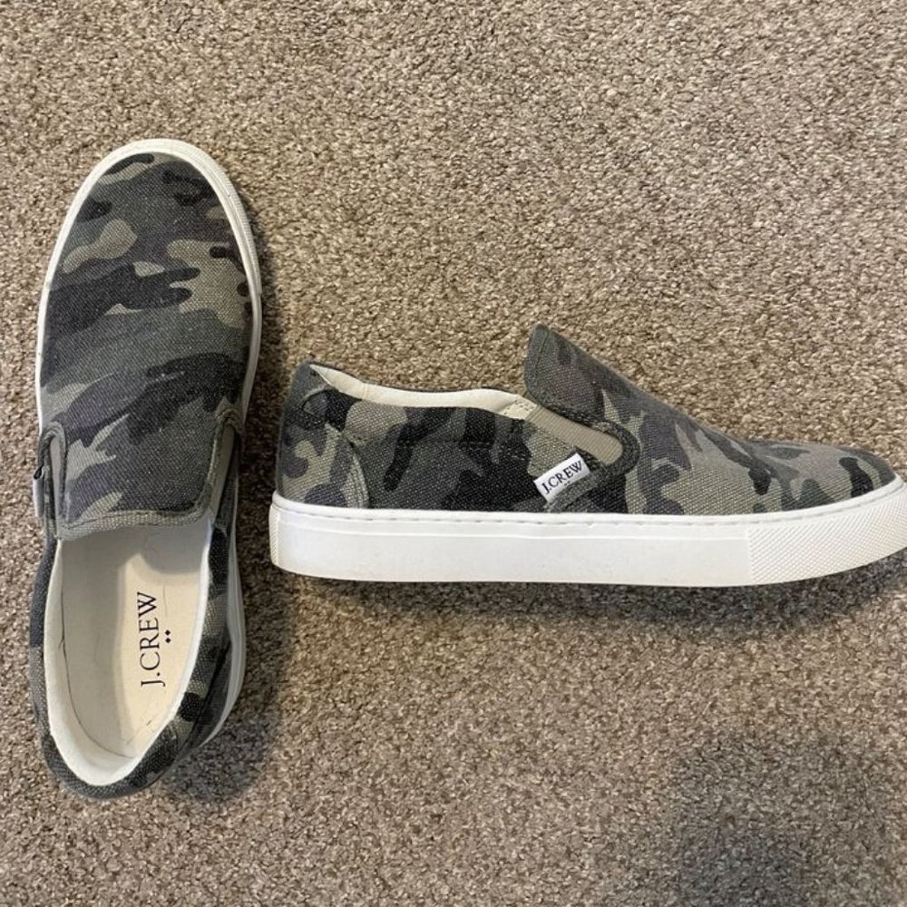 JCrew Factory Camo slip on sneakers